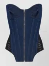 Jean Paul Gaultier Mesh Detail Corset With Boning And Lace-up