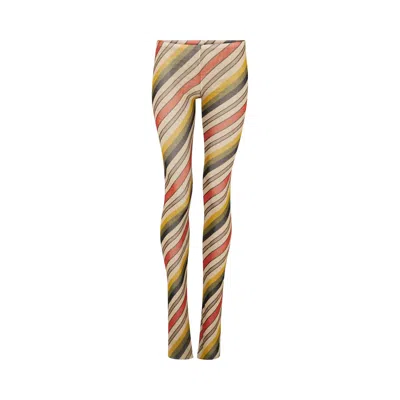 Pre-owned Jean Paul Gaultier Mesh Flare Pant Printed "retro Stripe" 'multicolor' | Multi-color | Women's Size