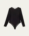 Jean Paul Gaultier The Morphing Pinstripe Bodysuit In 0000-blackblack