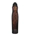 Jean Paul Gaultier Women Long Dress Double Layer Printed Wood