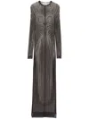 Jean Paul Gaultier Printed Spiraral Long Dress Woman Black