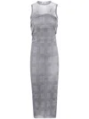 Jean Paul Gaultier Mesh-panelled Check Maxi Dress In Gray