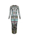 Jean Paul Gaultier Mire-printed Mesh Dress In Multicolor