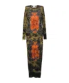 Jean Paul Gaultier Mesh Long Dress Printed 'médaillon'