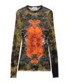 Jean Paul Gaultier Graphic Print Sheer Fabric Tops In Multi