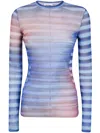 Jean Paul Gaultier Mesh Long Sleeves Top Printed "air"