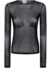 Jean Paul Gaultier Sheer Mesh Top In Black