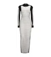 Jean Paul Gaultier Mix Mesh And Knit Long Sleeves Dress Printed Mariniere