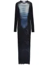 Jean Paul Gaultier Mesh Dress ''le Mâle'' In Blue