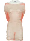 Jean Paul Gaultier Mesh Mini Dress In Orange