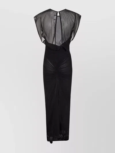 Jean Paul Gaultier Mesh Open Back Sleeveless Dress Velvet Flock