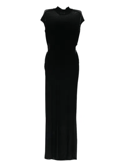 Jean Paul Gaultier Mesh-panelled Maxi Dress In Multi