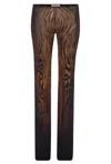 Jean Paul Gaultier Tiger Stripes-print Elastic-waist Trousers In Brown