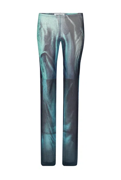 Jean Paul Gaultier Mesh Pants Printed Medaillon Woman Indigo