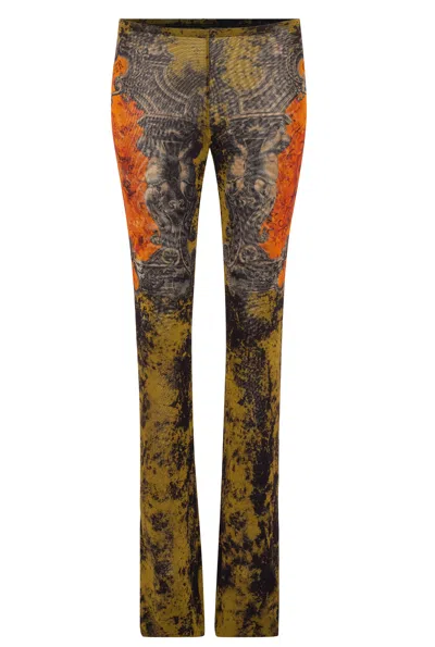 Jean Paul Gaultier Mesh Pants Printed Medaillon Woman Multicolor