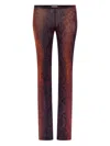 Jean Paul Gaultier Mesh Printed Python Trousers In Brown
