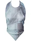Jean Paul Gaultier Tie-back Abstract Print Top