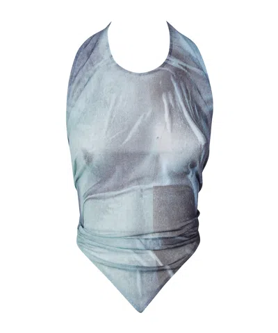 Jean Paul Gaultier Mesh Scarf Top Printed 'water'