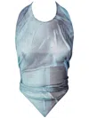 Jean Paul Gaultier Mesh Scarf Top Printed "water"