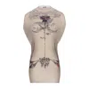 Jean Paul Gaultier Tattoo Rose And Bird Print Layered Mesh Mini Dress