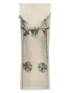 Jean Paul Gaultier Mesh Printed Double Layer Midi Skirt In Beige