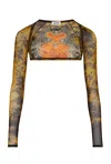 Jean Paul Gaultier Mesh Sleeves Print Medeillon Woman Multicolor In Multi
