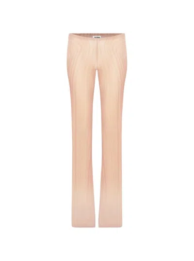 Jean Paul Gaultier Mesh Spiral Pants Pale Pink