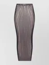 Jean Paul Gaultier Mesh Spiral Printed Long Skirt In Purple