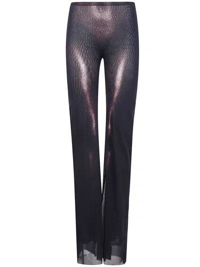 Jean Paul Gaultier Mesh Straight Trouser Printed "body Dust" Clothing In Black