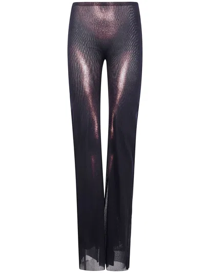 Jean Paul Gaultier Mesh Straight Trouser Printed "body Dust" In Multi