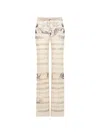 Jean Paul Gaultier Tattoo Mariniere Print Mesh Straight-leg Trousers In Neutrals