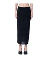 Jean Paul Gaultier Black Light Viscose Jersey Maxi Skirt In Black