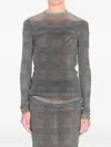 Jean Paul Gaultier Body Shadow And Prince Of Wales Top In Gray