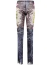 Jean Paul Gaultier Printed Medallion Mesh Trouser In Multi