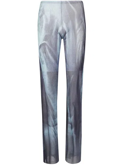Jean Paul Gaultier Mesh Trouser Printed "water" Clothing In Gray
