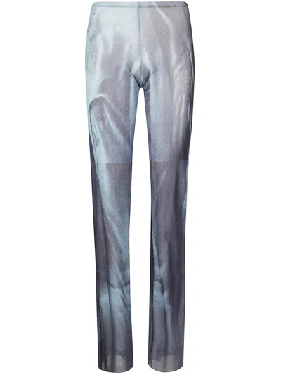 JEAN PAUL GAULTIER JEAN PAUL GAULTIER MESH TROUSER PRINTED "WATER" CLOTHING