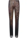 Jean Paul Gaultier Women Wood Mesh Pants In Brown