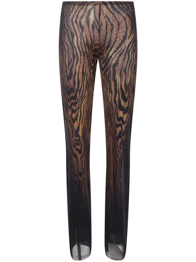 JEAN PAUL GAULTIER JEAN PAUL GAULTIER MESH TROUSER PRINTED "WOOD"