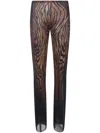 Jean Paul Gaultier Women Wood Mesh Pants In Brown