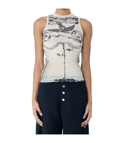 Jean Paul Gaultier Mesh Vest In Black
