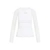 Jean Paul Gaultier Mesh Top With Rib Petit Grand Application In White