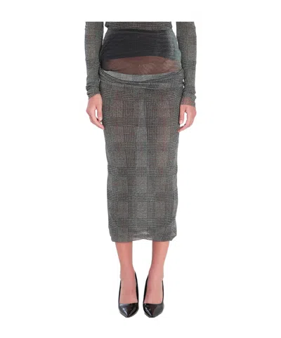 Jean Paul Gaultier Midi Skirt In Gray