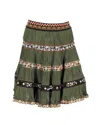 Jean Paul Gaultier Midi Skirt In Green Acrylic In Green