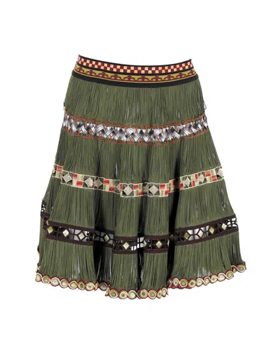 Jean Paul Gaultier Midi Skirt In Green Acrylic