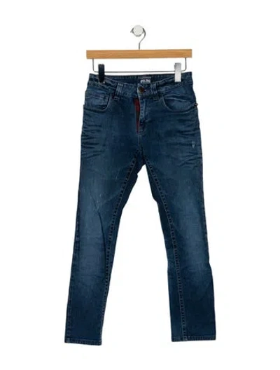 Pre-owned Jean Paul Gaultier Mid-rise Straight Leg Jeans In Blue