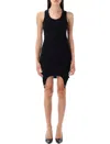 Jean Paul Gaultier Mini Dress Rib Cotton Lingerie Garter In Black