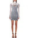 Jean Paul Gaultier Double Layer Mini Dress With Marinière Print In White