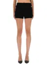 Jean Paul Gaultier Cotton Ribbed Mini Short With Lingerie Garter Clothing In Black