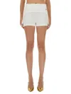Jean Paul Gaultier High Waist Ribbed Texture Shorts In White