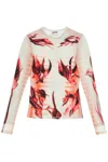 Jean Paul Gaultier Mint Jersey Top With Floral Pattern And Double Layer Women In Pink